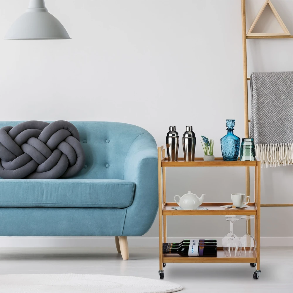 Relaxdays Bambukinis serviravimo vežimėlis