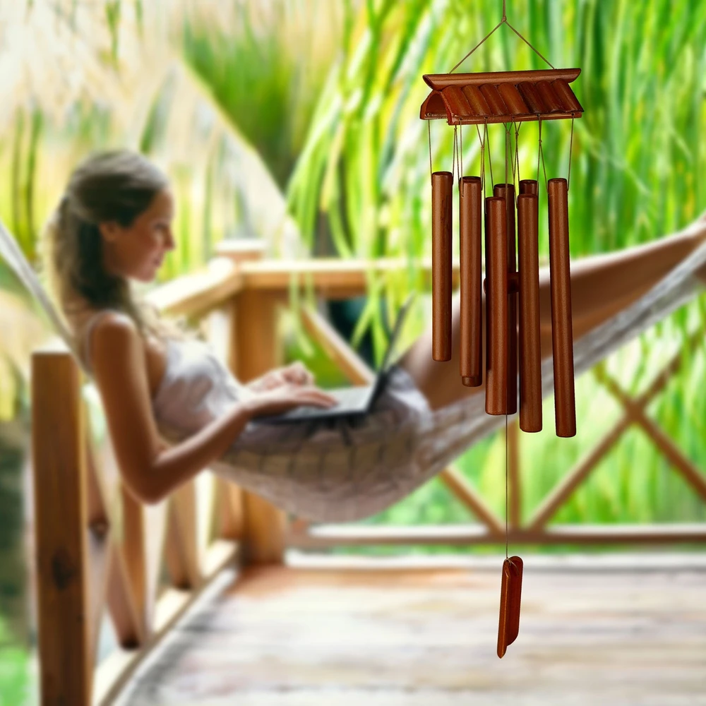 Relaxdays Bambukinis vėjo varpelis "Šventykla"