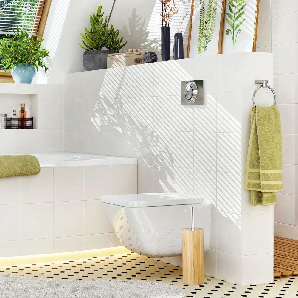 Relaxdays Bambukinis WC šepečio laikiklis