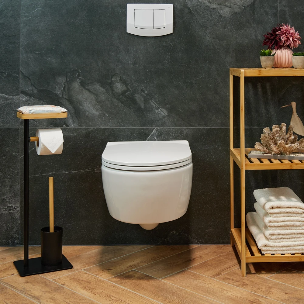 Relaxdays Bambuko ir geležies WC rinkinys
