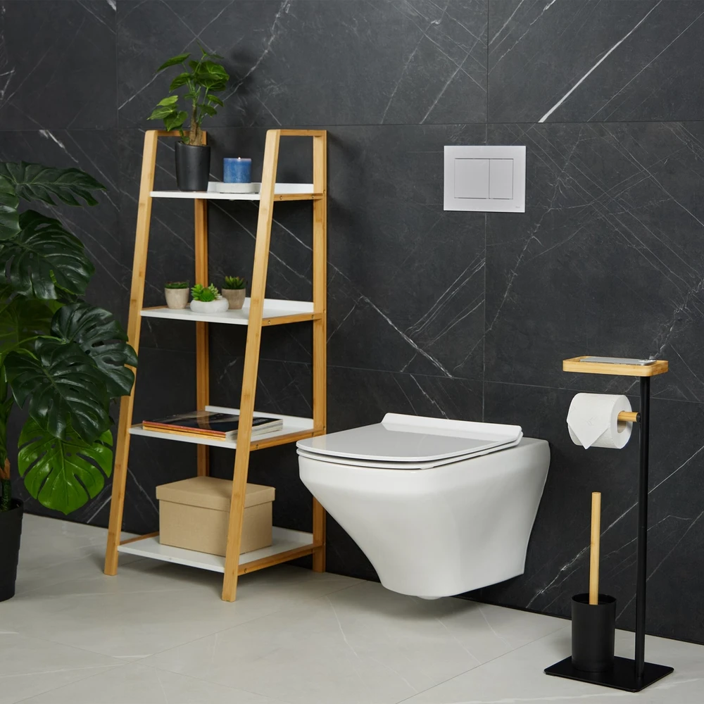 Relaxdays Bambuko ir geležies WC rinkinys