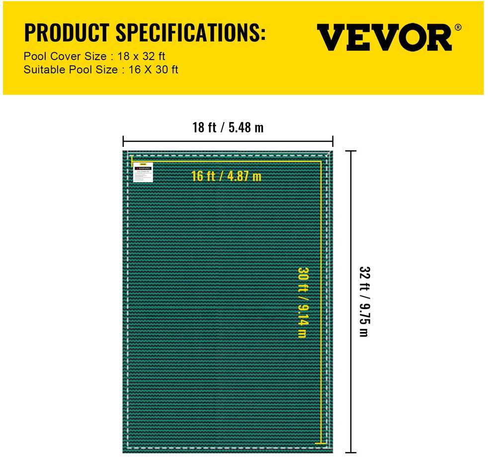 VEVOR Baseino dangtis 16x30 pėdų stačiakampiams baseinams