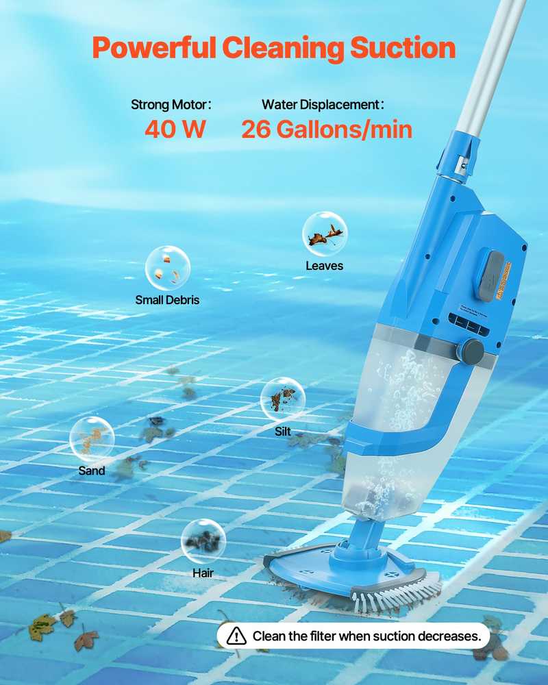 VEVOR Baseino dulkių siurblys 100 L/min, įkraunamas