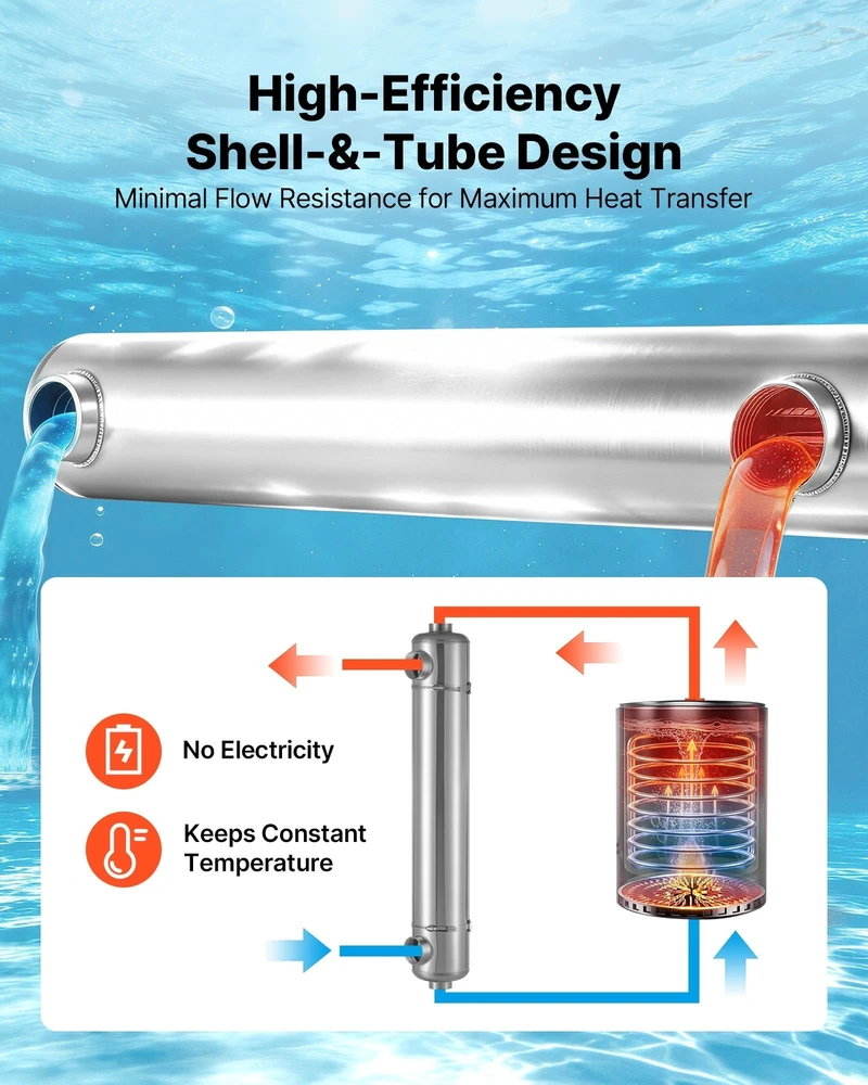 VEVOR Baseino šilumokaitis 360K BTU, 316L plienas