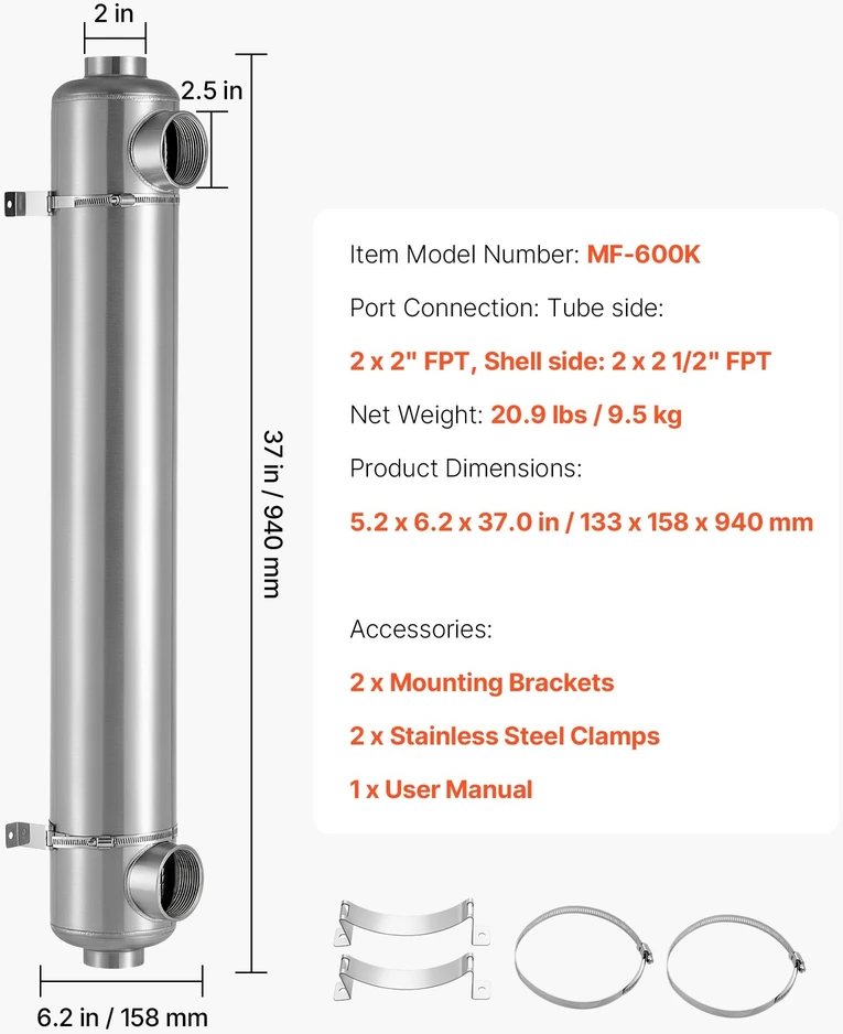 VEVOR Baseino šilumokaitis 600K BTU