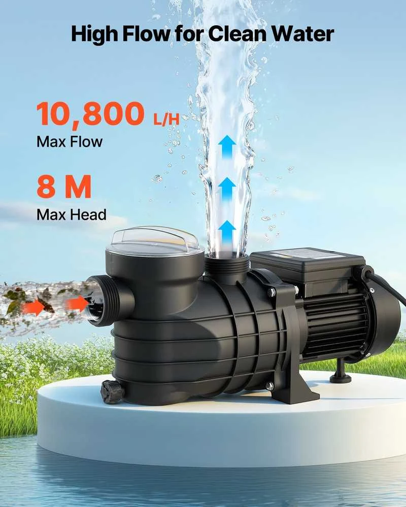 VEVOR Baseino siurblys, 180W, maksimali srovė 10,800 L/h