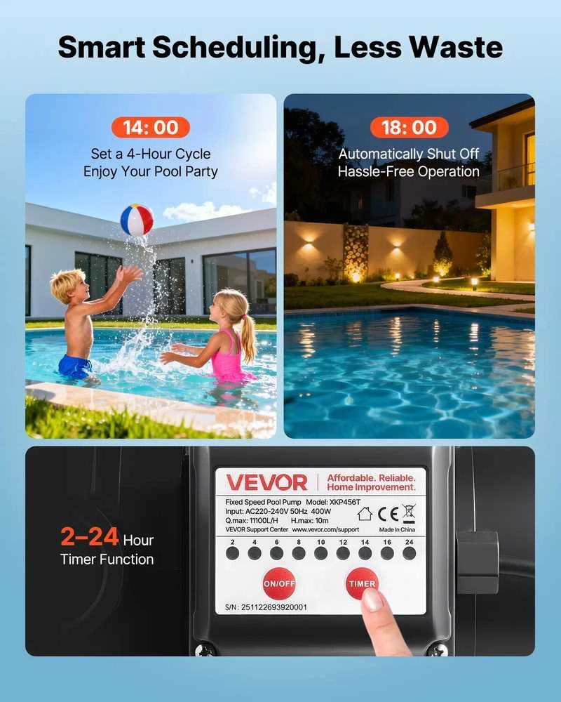 VEVOR Baseino siurblys, 400W, didelė galia