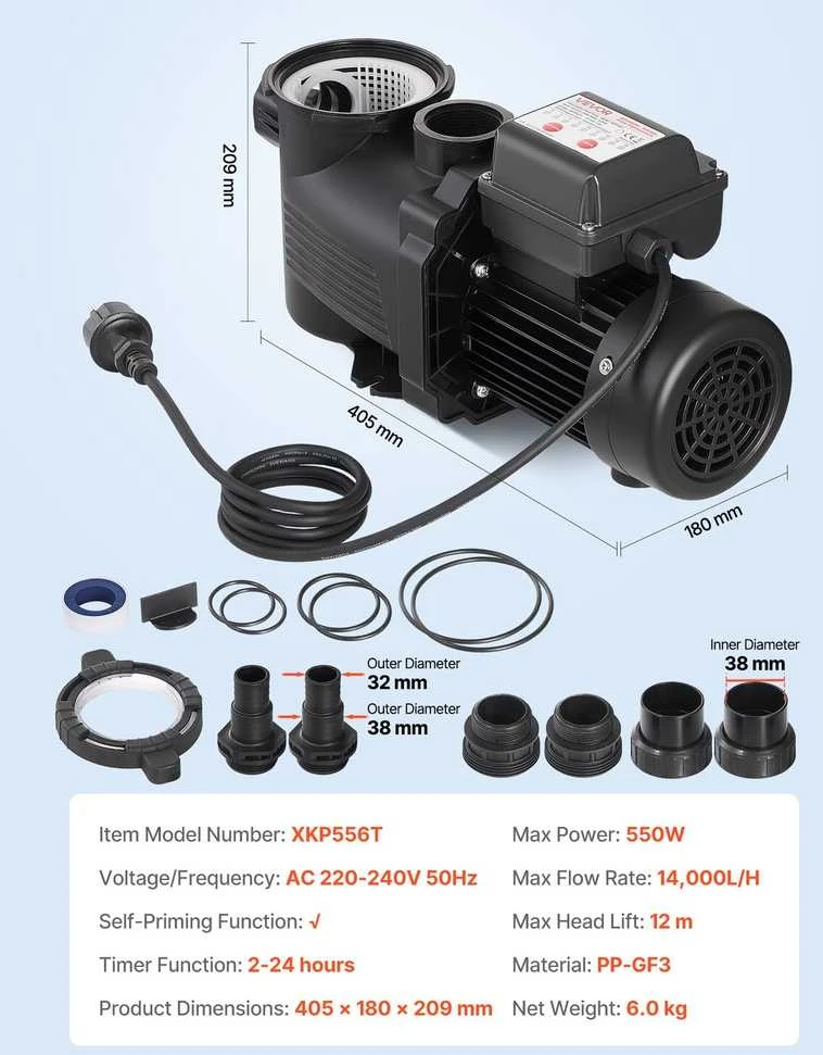 VEVOR Baseino siurblys su laikmačiu ir filtru