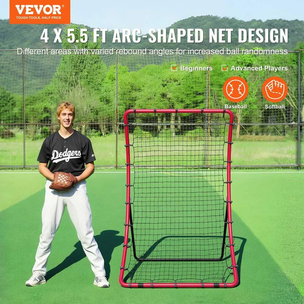VEVOR beisbolo ir softbolo grįžtamasis tinklas 4x5.5 pėdos