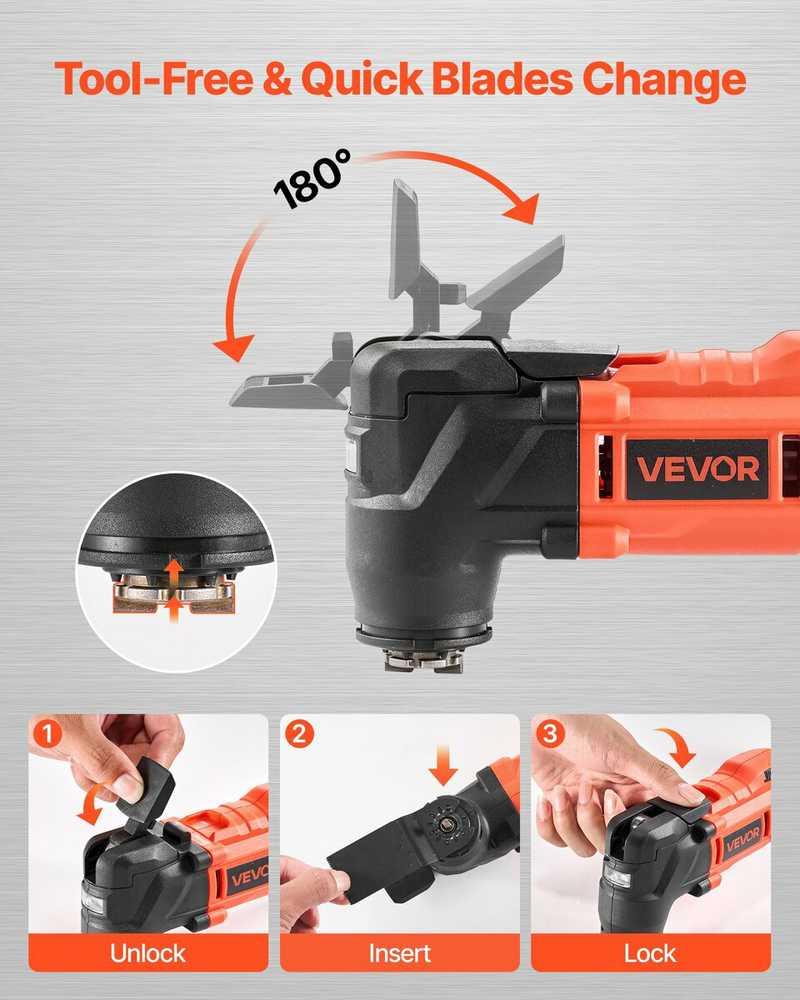 VEVOR Belaidė osciliacinė daugiafunkcė įrankių rinkinys 20V