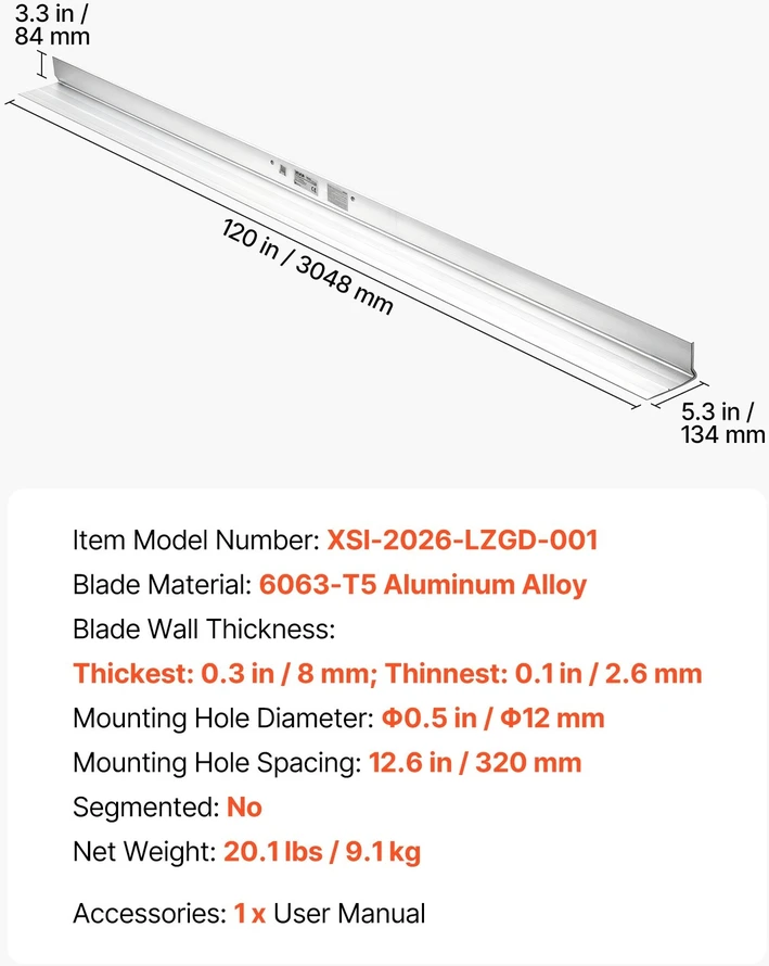 VEVOR Betono lyginimo taisyklė 3048 mm