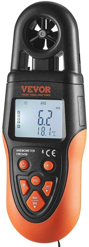 VEVOR Bluetooth nešiojamas anemometras įranga HVAC
