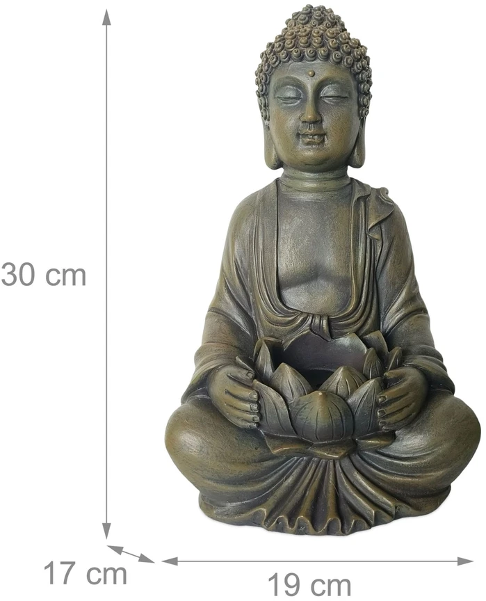 Relaxdays Budų statulėlė 30 cm su lotosu