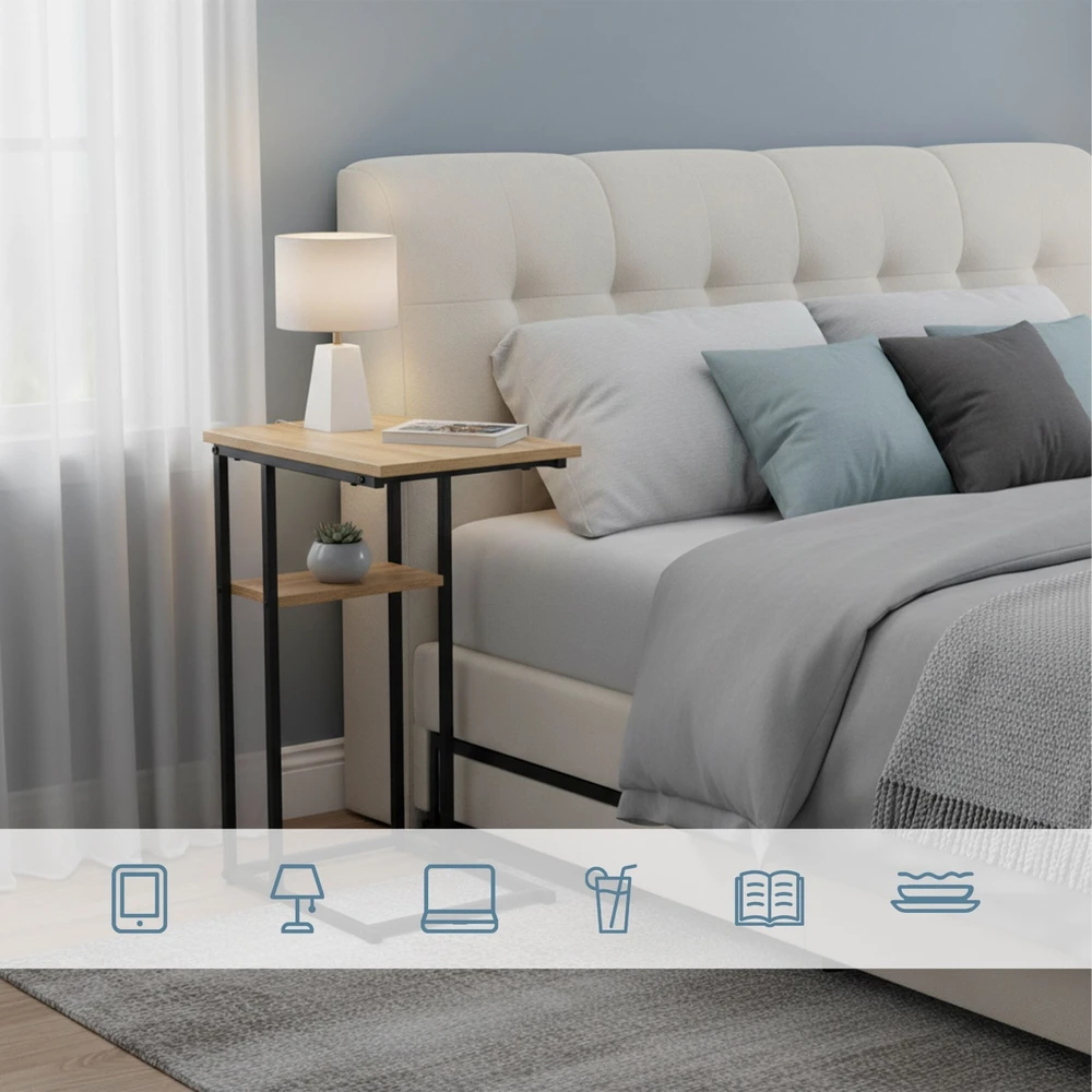 Relaxdays C formos staliukas su 2 lentynomis