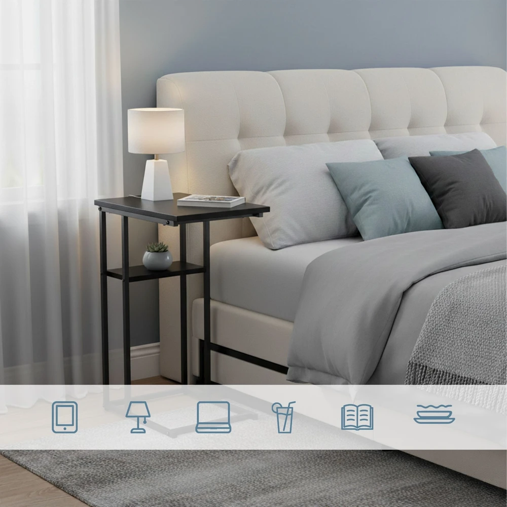Relaxdays C formos staliukas su 2 lentynomis