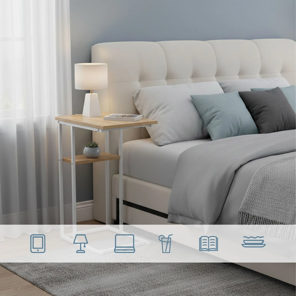 Relaxdays C formos staliukas su 2 lentynomis