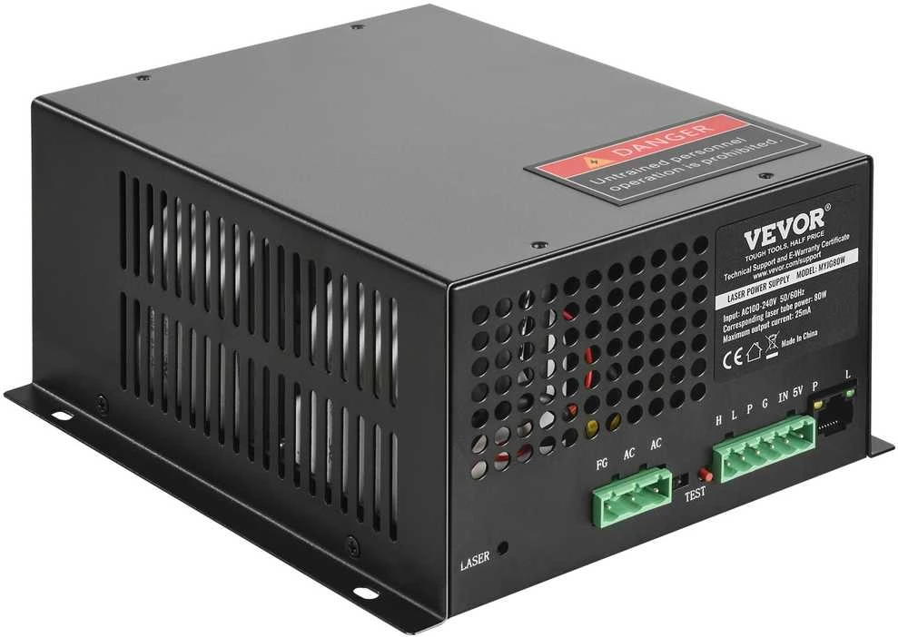VEVOR CO2 lazerio maitinimo blokas 80W lazerio vamzdžiui