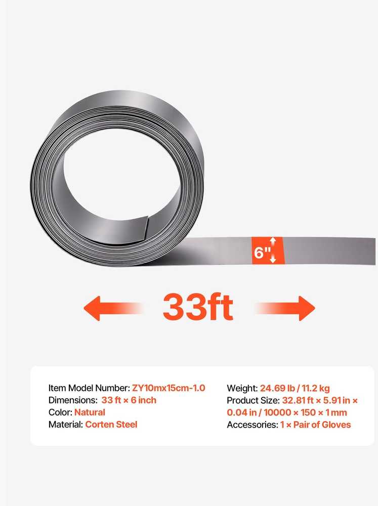 VEVOR Corten plieno kraštovaizdžio apvadas