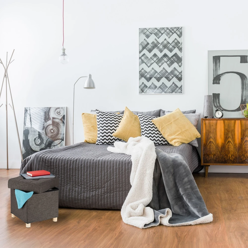 Relaxdays Daiktadėžė-pufas sėdėjimui