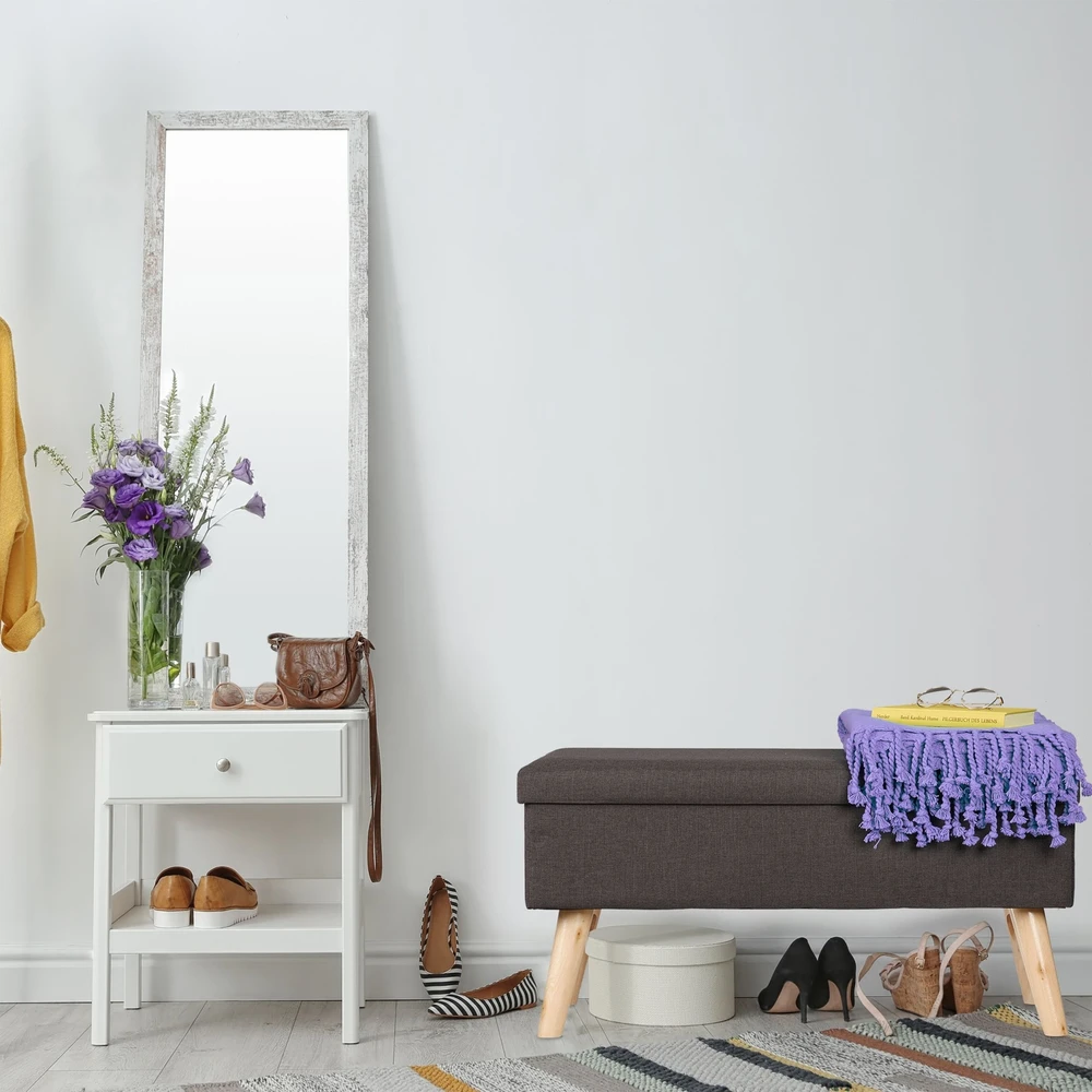 Relaxdays Daiktadėžė su pufu suoliuku