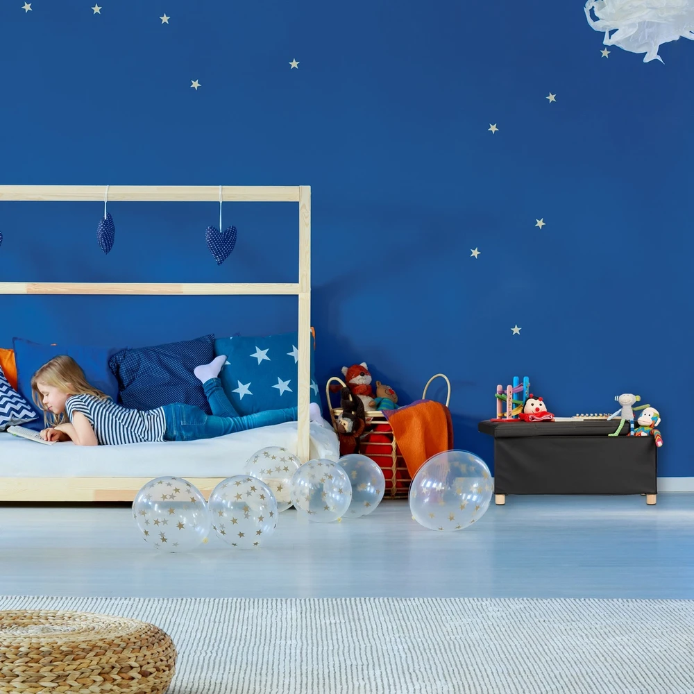 Relaxdays Daiktadėžė-suoliukas su medinėmis kojelėmis