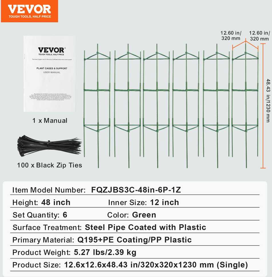 VEVOR Dalomos pomidorų atramos, 6 vnt., 48 cm