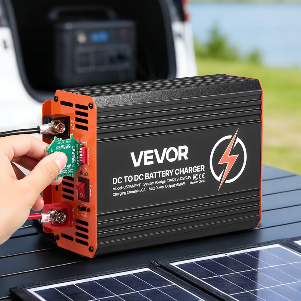 VEVOR DC į DC įkroviklis su MPPT, 650W, 50A