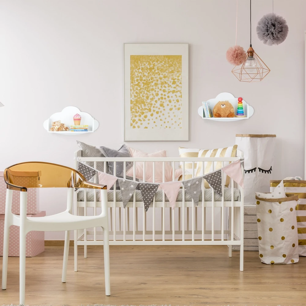 Relaxdays Debesies sieninė lentyna vaikų kambariui