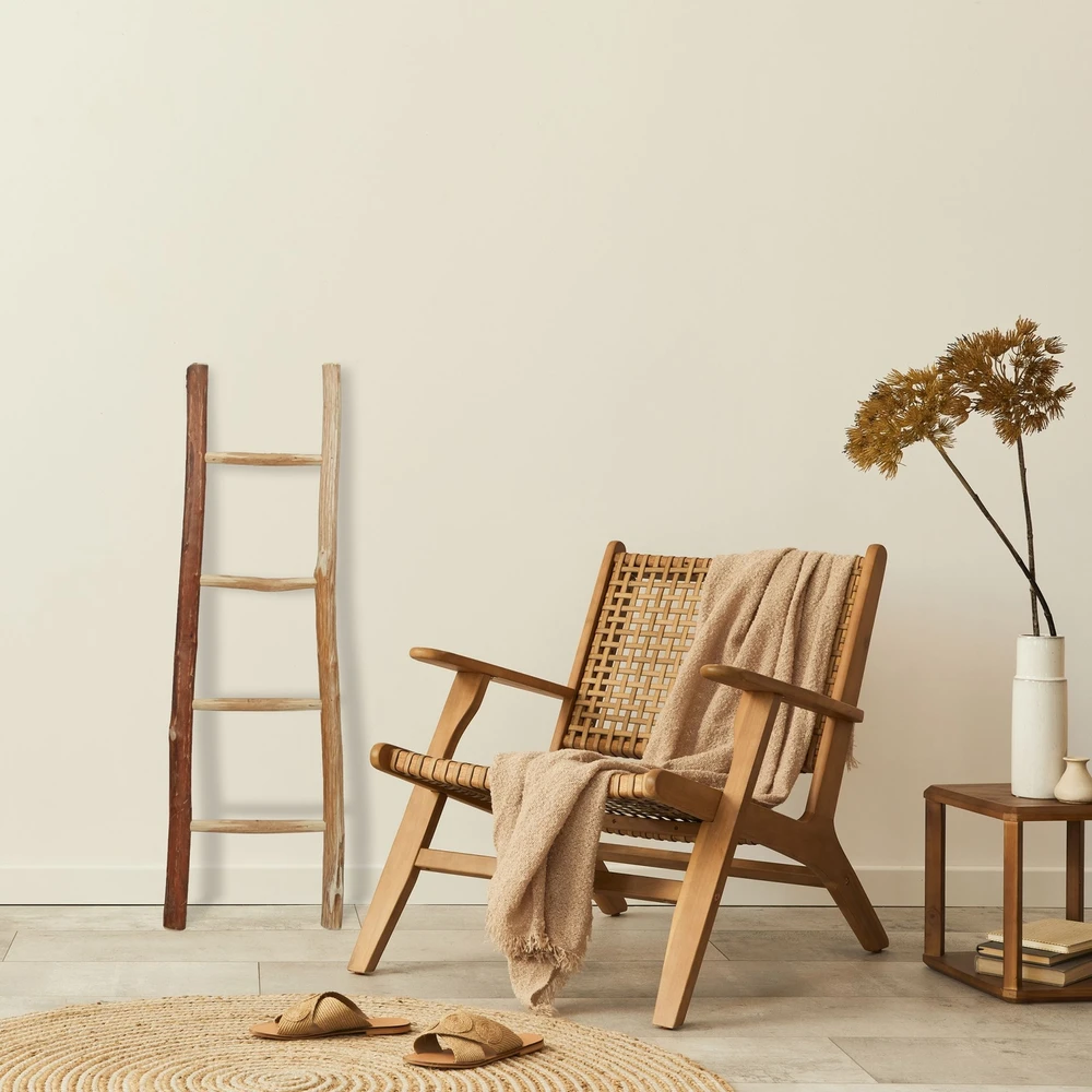 Relaxdays Dekoratyvinės kopėčios iš kaštonmedžio XL