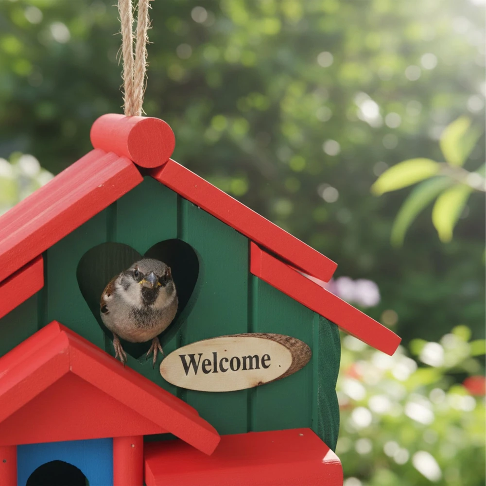 Relaxdays Dekoratyvinis kaimiško stiliaus paukščių namelis