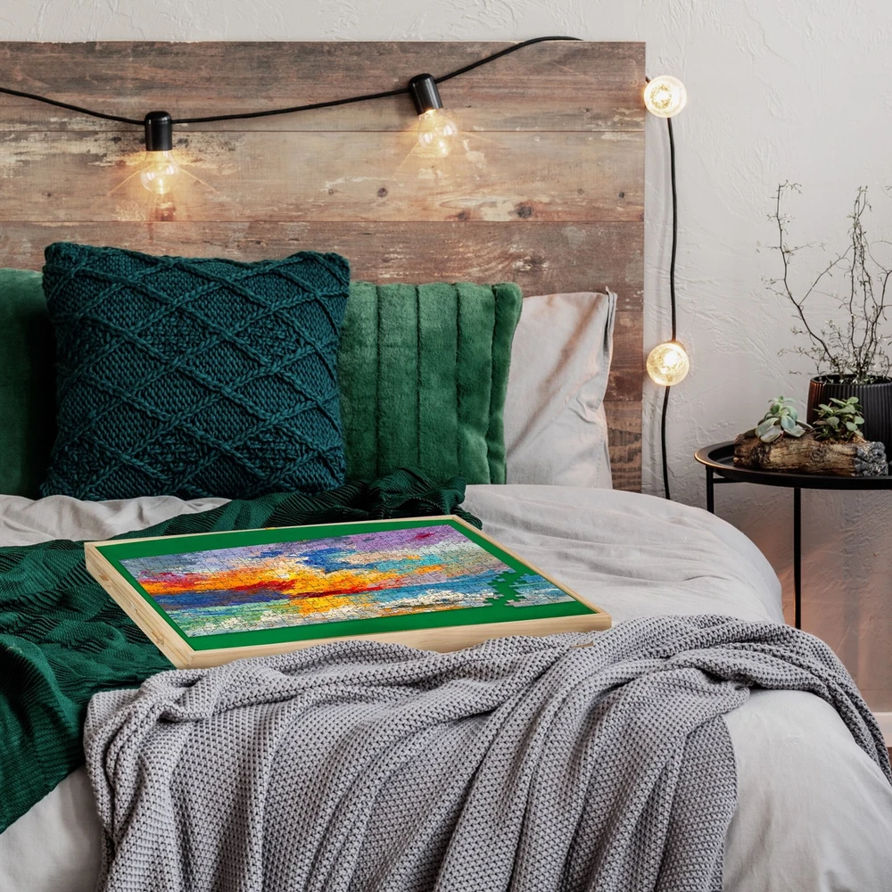 Relaxdays Dėlionių lenta su 4 stalčiais
