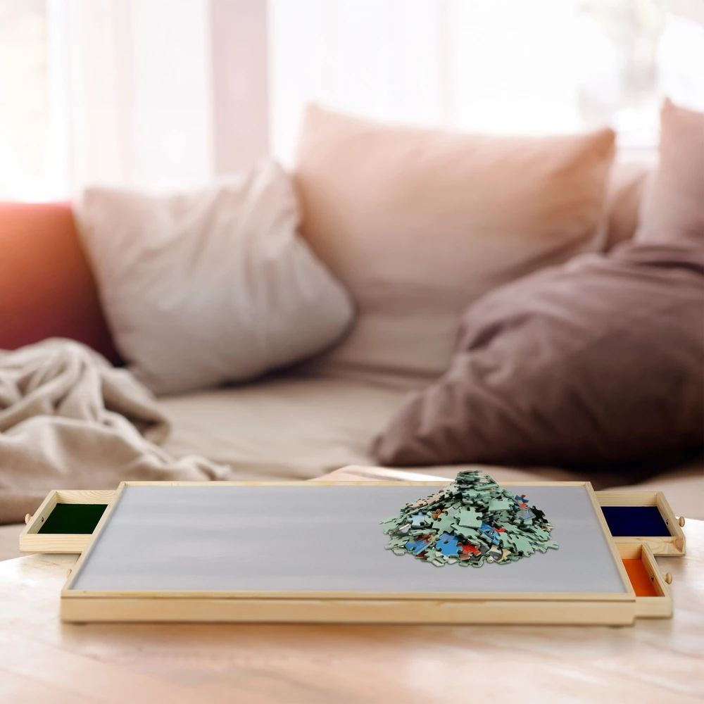 Relaxdays Dėlionių lenta su 4 stalčiais
