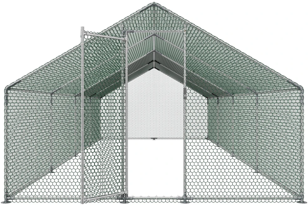VEVOR Didelė metalinė vištidė 3 x 8 x 2 m