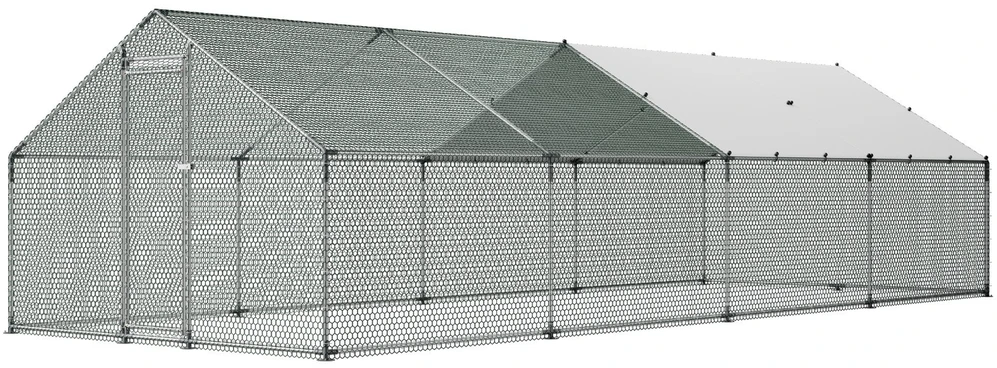 VEVOR Didelė metalinė vištidė 3 x 8 x 2 m