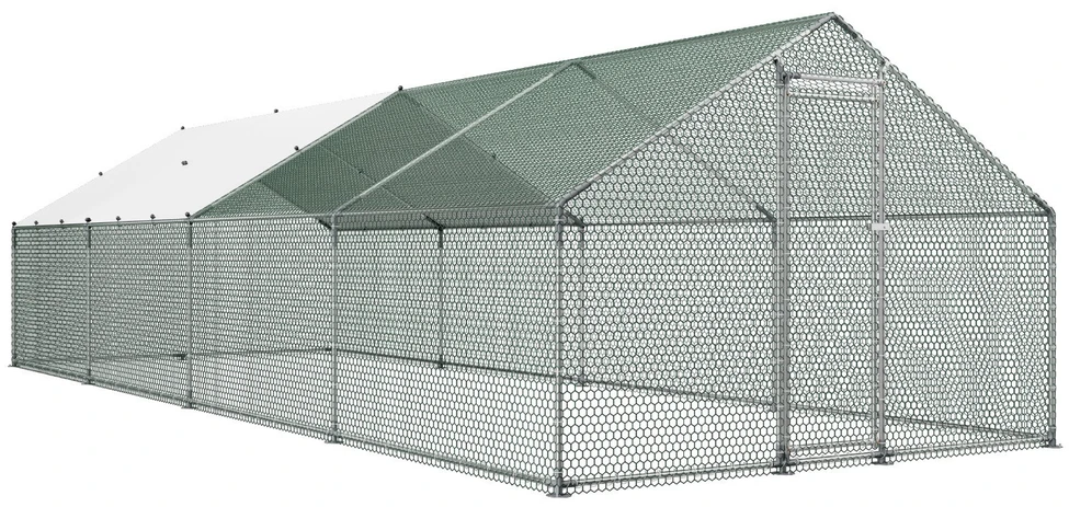 VEVOR Didelė metalinė vištidė 3 x 8 x 2 m