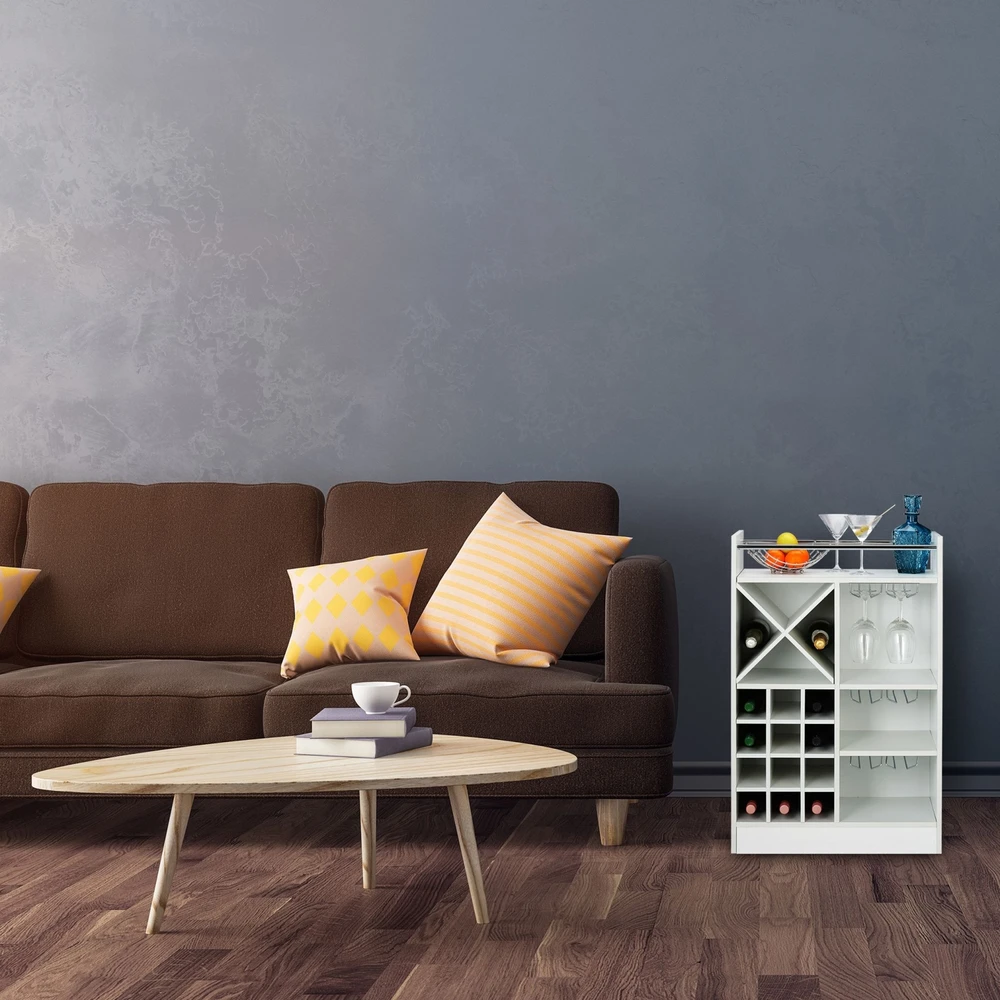 Relaxdays Didelė vyno lentyna su taurių laikikliu
