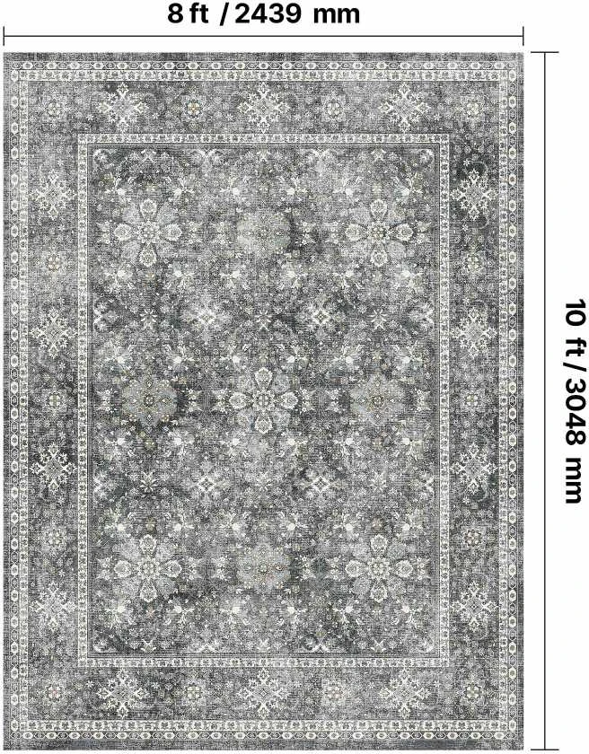 VEVOR Didelis kilimas 243 x 305 cm pilkas