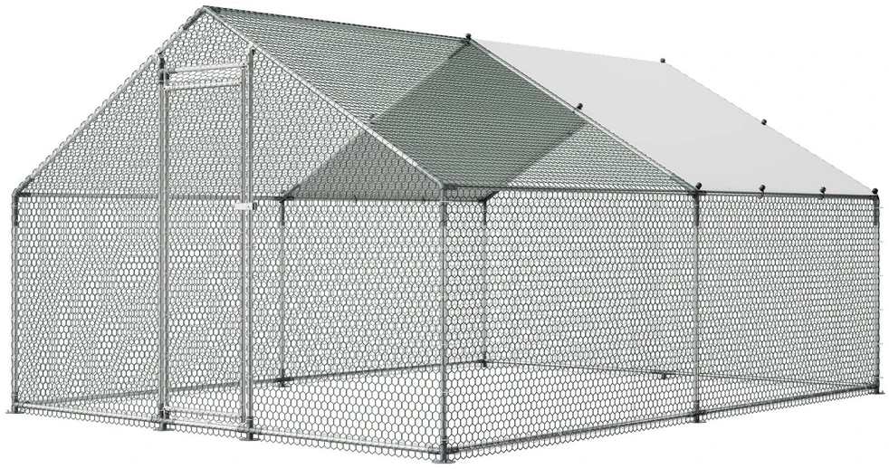 VEVOR Didelis metalinis vištidės aptvaras 3 x 4 x 2 m