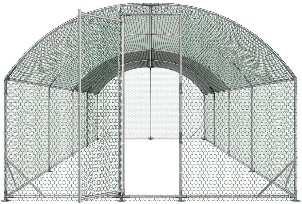 Vevor Didelis metalinis vištidės voljeras 2,7 x 7,6 x 2 m