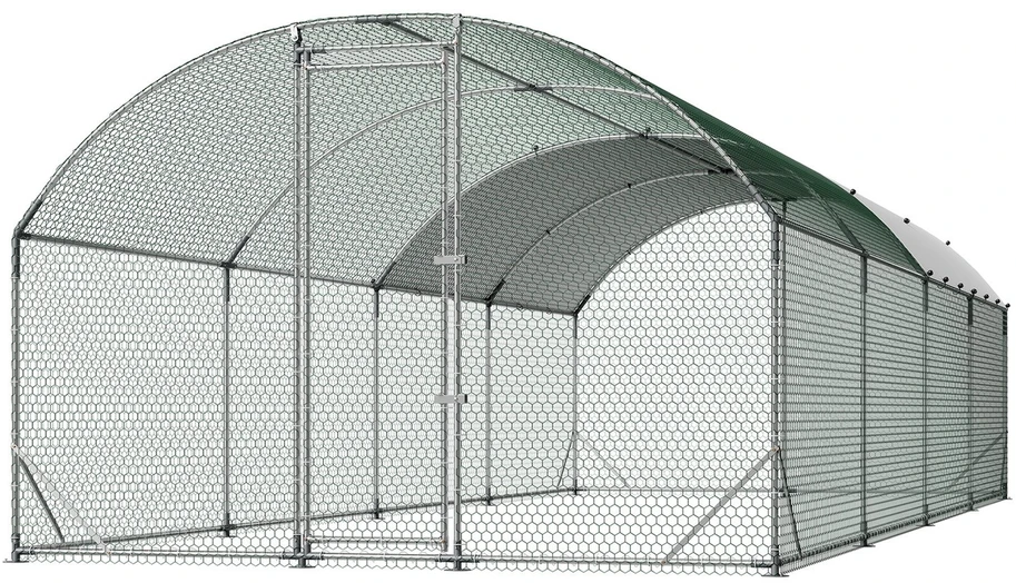 Vevor Didelis metalinis vištidės voljeras 2,7 x 7,6 x 2 m