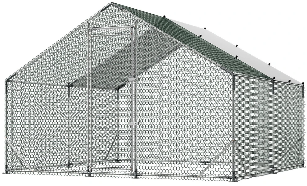 Didelis metalinis vištidės voljeras 3 x 3 x 2 m