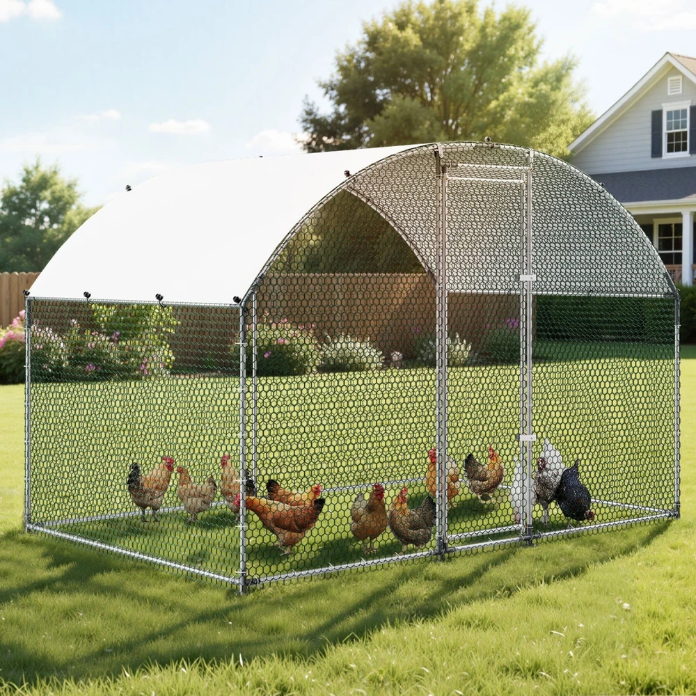 VEVOR Didelis metalinis vištidės voljeras 3 x 2 x 2 m