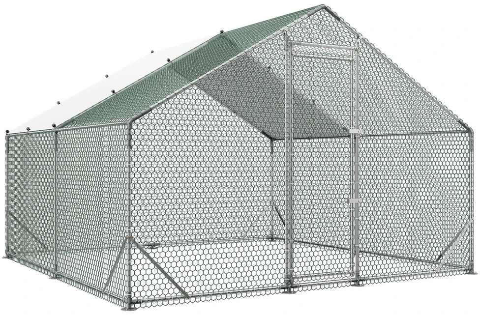 Didelis metalinis vištidės voljeras 3 x 3 x 2 m