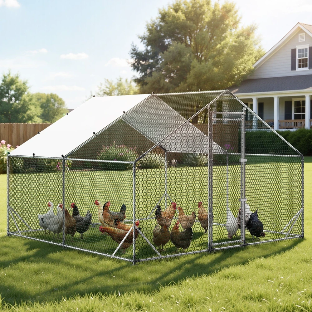 Didelis metalinis vištidės voljeras 3 x 3 x 2 m