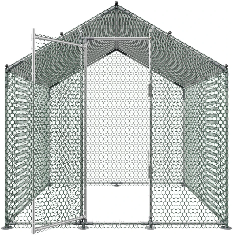 Vevor Didelis metalinis vištų voljeras 2 x 2 x 2 m
