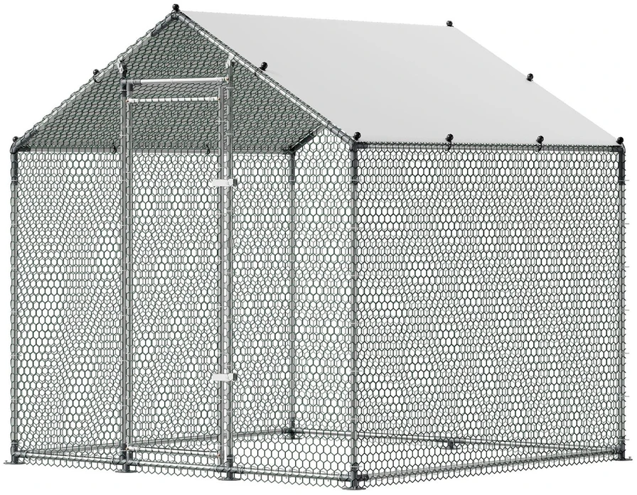 Vevor Didelis metalinis vištų voljeras 2 x 2 x 2 m