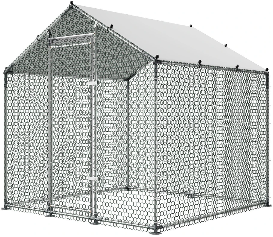 Vevor Didelis metalinis vištų voljeras 2 x 2 x 2 m