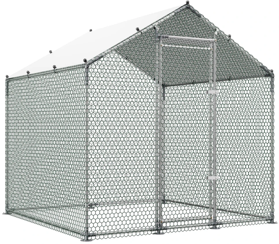 Vevor Didelis metalinis vištų voljeras 2 x 2 x 2 m