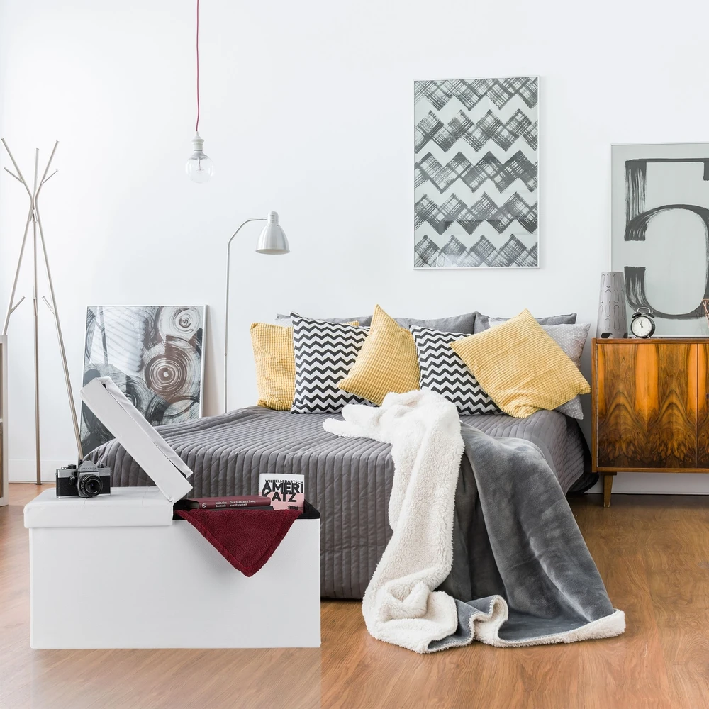 Relaxdays Dirbtinės odos daiktadėžė-suolas su dangčiu