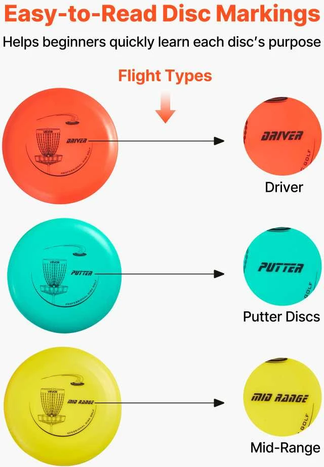 VEVOR Disc golf rinkinys, 12 diskų pradedantiesiems